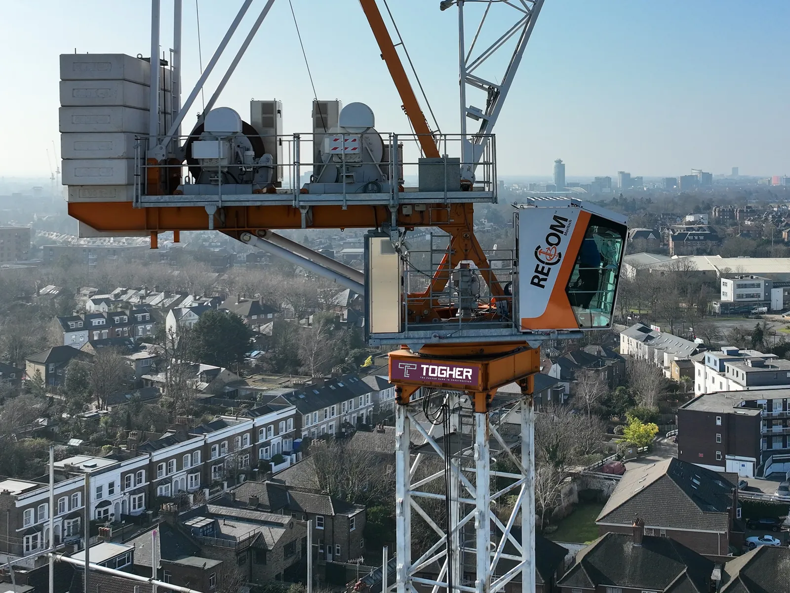 A Togher tower crane above east London rooftops